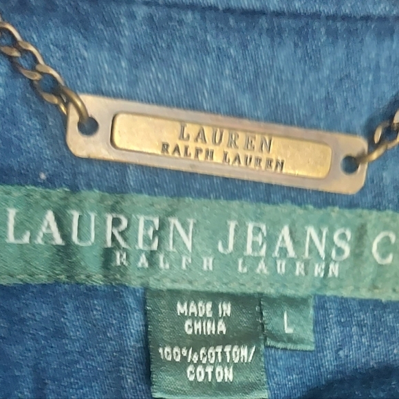 Vintage 90's Ralph Lauren Double-Breasted Denim Jacket Blazer - Picture 4 of 5